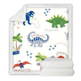 Cartoon Dinosaurs Throw Blanket